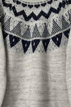 Vintage Slouchy Jacquard Loose Knit Pullover Sweater