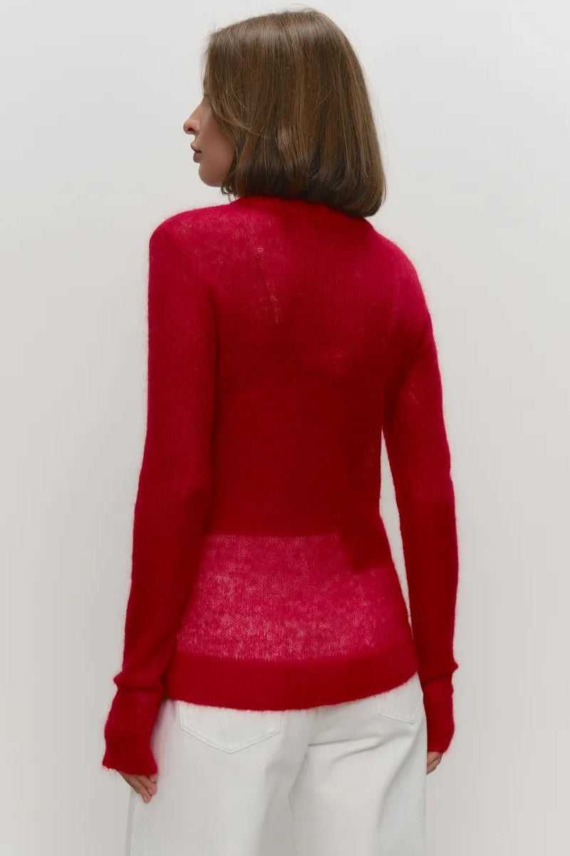 Mohair Round Neck Knit Top