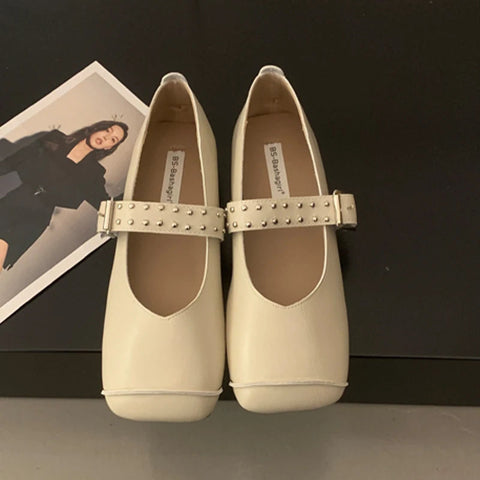 Ballet Dance Flats Women Loafer Shoes Square Toe Dress Shallow Soft Shoes 2024 Fashion Cozy Designer Spring Casual Femme Shoes