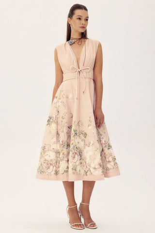 Hannah – Ärmelloses Midikleid mit Blumenmuster 
