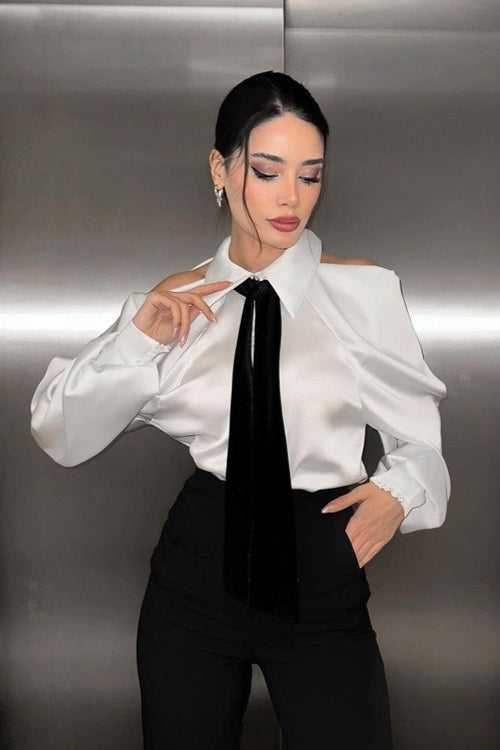 Professional Chic Collared Long Sleeve Blouse