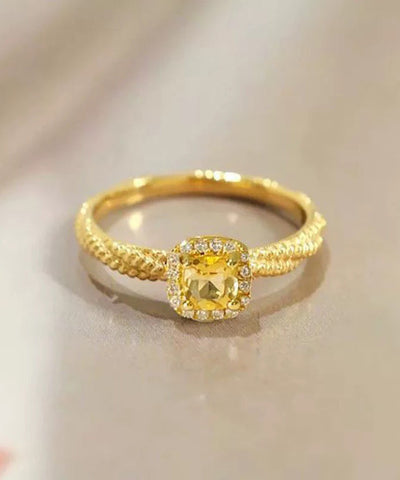 Nuevos anillos de cristal de circón dorado 