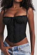 Lace Panel Tie Sexy Cami Top