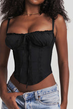 Lace Panel Tie Sexy Cami Top