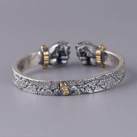 Fine Silver Fists Cuff Adjustable Bracelet