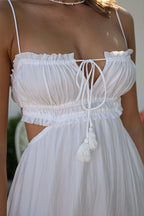 Casual Chiffon Cutout A-Line Maxi Dress