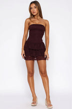 Strapless Lace Slim Fit Mini Dress