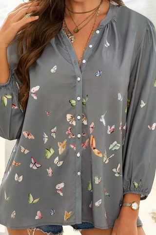 Lässiges Oberteil mit V-Ausschnitt und Kordelzug 