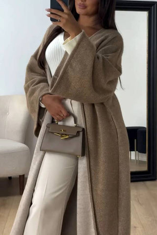 Lockerer, einfarbiger Mantel für Herbst und Winter 