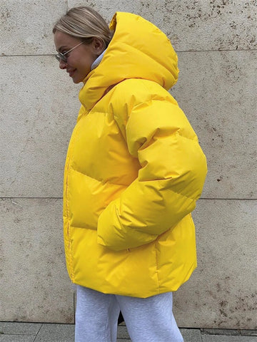 Tossy Lose Hoodie Winter Outwear Parkas Weibliche Zipper High Street Tasche Mode Strickjacke Patchwork Für Frauen Mantel Parkas 2023 