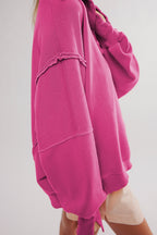 Oversized Split Collar Sweatshirt