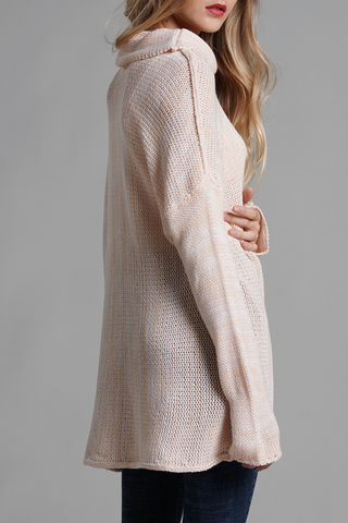 Casual Solid Split Joint Turtleneck Tops Sweater