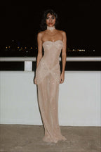 Strapless Sheer Mermaid Bodycon Dress