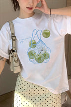 Casual Loose Fresh Printed T‑shirt