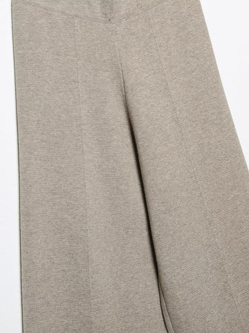 Women French Suit Sleeveless Round Neck Pullover Side Slit Sweater High Waist Casual Pants