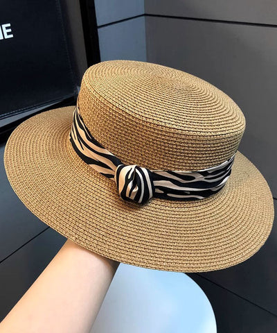 Sombrero cloche tejido de paja versátil de color caqui para mujer 