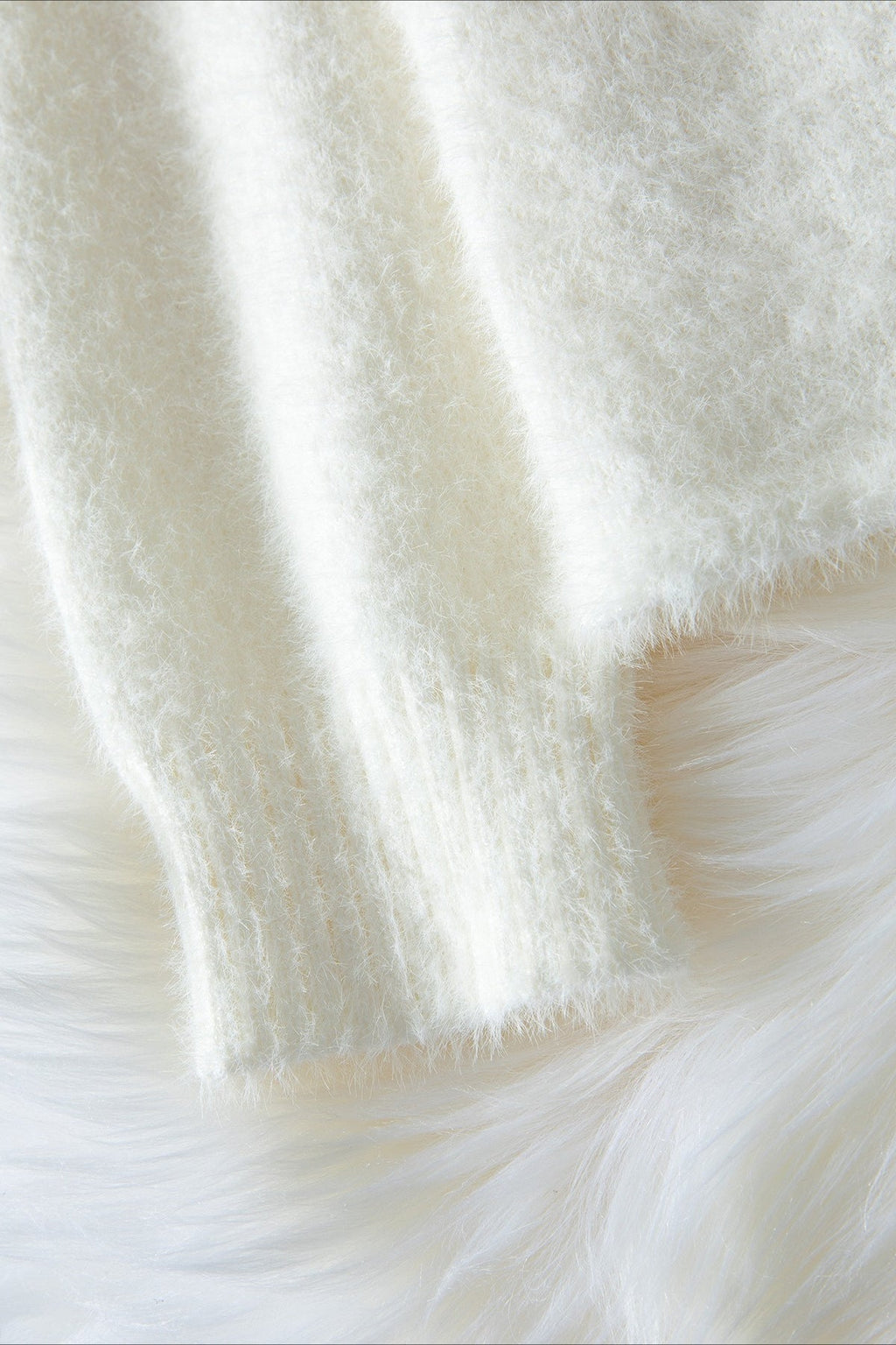 Elegant Pearl V-Neck Knit Sweate