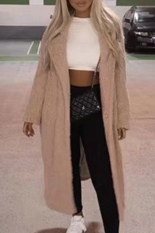 Casual Street Solid Patchwork Turndown Collar Outerwear(5 Colors)