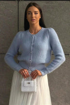 Solid Minimalist Relaxed Long Sleeve Knit Cardigan