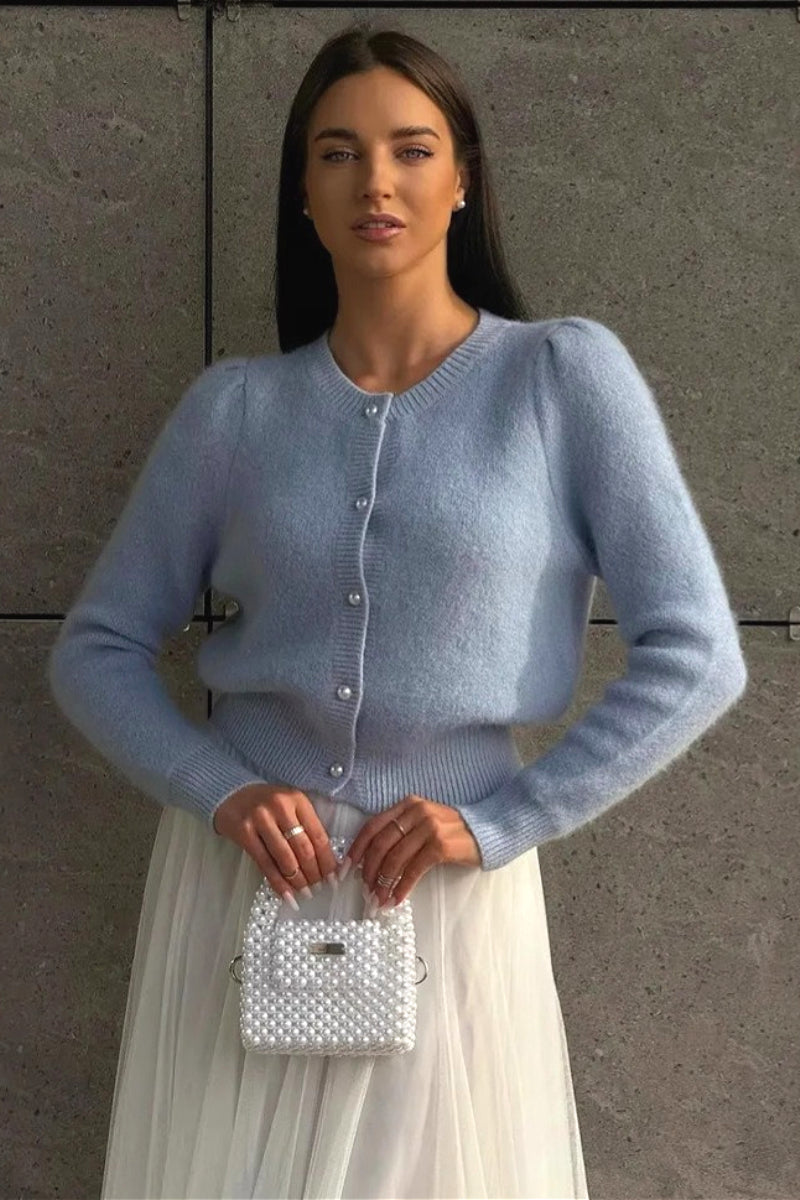 Solid Minimalist Relaxed Long Sleeve Knit Cardigan