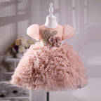 Vestido de fiesta para niña pequeña, vestido de princesa con diseño de pastel esponjoso para desfile de verano, comunión 