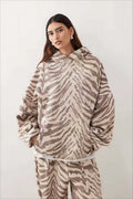 Zebra Print Oversized Street Hoodie
