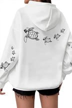 Gothic Turtle Graphic Loose Fit Hoodie