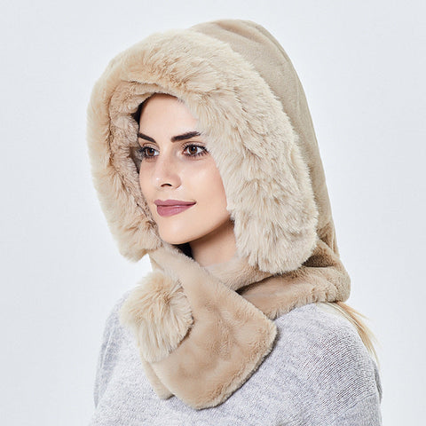 Damen Wintermütze aus festem Plüsch 