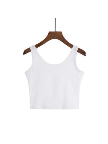 Camisola sexy de moda 2024 para mujer, color caramelo, corta, 100 % algodón, informal, sin mangas, corta 
