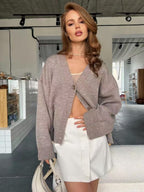 V-Neck Pocket Knit Cardigan