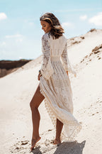 Tassel Lace Spliced Long Boho Dress