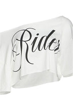 Casual Off Shoulder Cropped Print T-Shirt