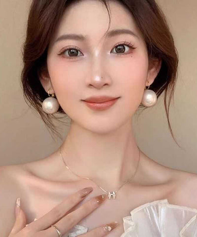 Stylish Gold Copper Alloy Pearl Drop Earrings