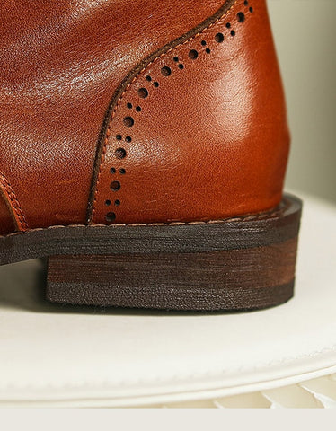 Botas Oxford vintage con cordones, hechas a mano, de estilo británico 