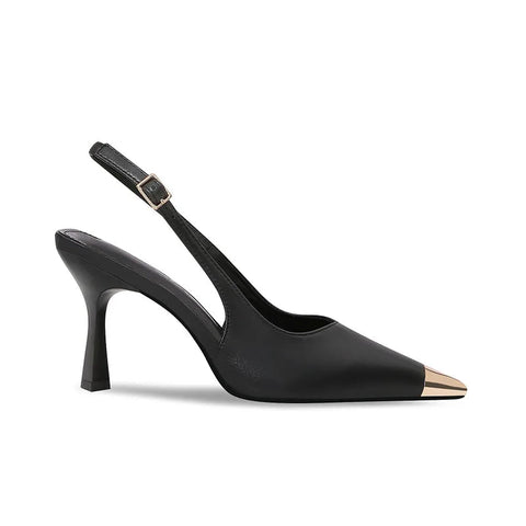 New silver straight line with fashionable pointed thin high heels sandals wedding shoes for women black patent leather