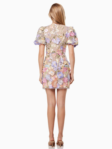 Party Dress Applique Short Sleeves V-Neck Birthday Party Mini Dresses