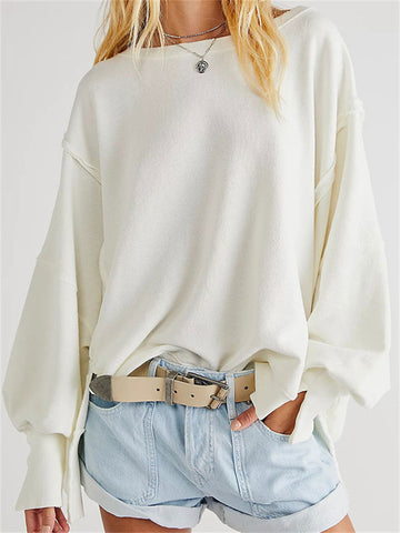 Tossy Patchwork Knit Loose Pullover Female Autumn 2023 Casual High Waist Solid Streetwear Sweater Knitwear Ladies Pullover New