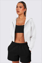 Cropped Zip Up Hoodie