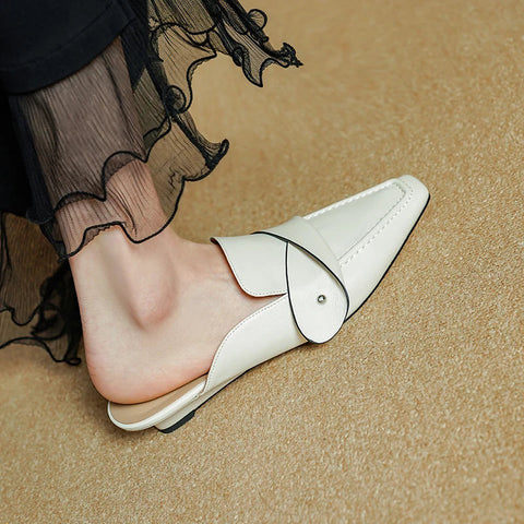 Muller Hausschuhe Frauen Pumps Karree Echtes Leder Hausschuhe Frühling Sommer Concise Casual Arbeits Schuhe Frau Neue Ankunft 