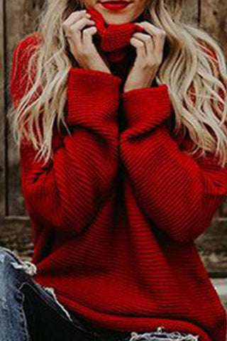 Suéteres casuales lisos de cuello redondo y cintura media (6 colores) 