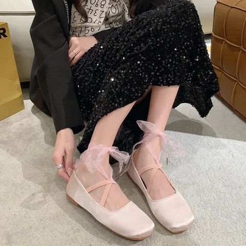 Ballet Dance Flats Shoes Women Spring New Shallow Dress Shoes Fashion 2024 Brand Walking Fashion Mujer Casual Zapatillas Elegant