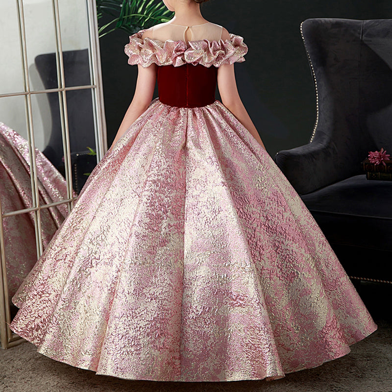 Kleid für die Erstkommunion, festliches Kleid für Mädchen, Prinzessinnenkleid für die Taufe, Kleid mit weitem Saum 