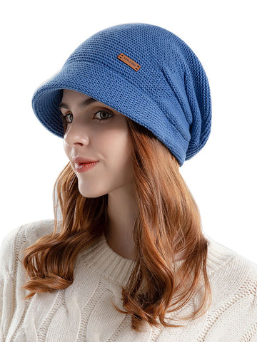 Women Winter Casual Knitted Solid Wide Brim Hat