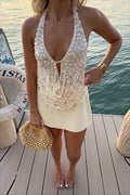 Cutout Sequin V-Neck Tank Top