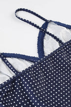 Sexy Polka Dot Color Block Lace Cami Top