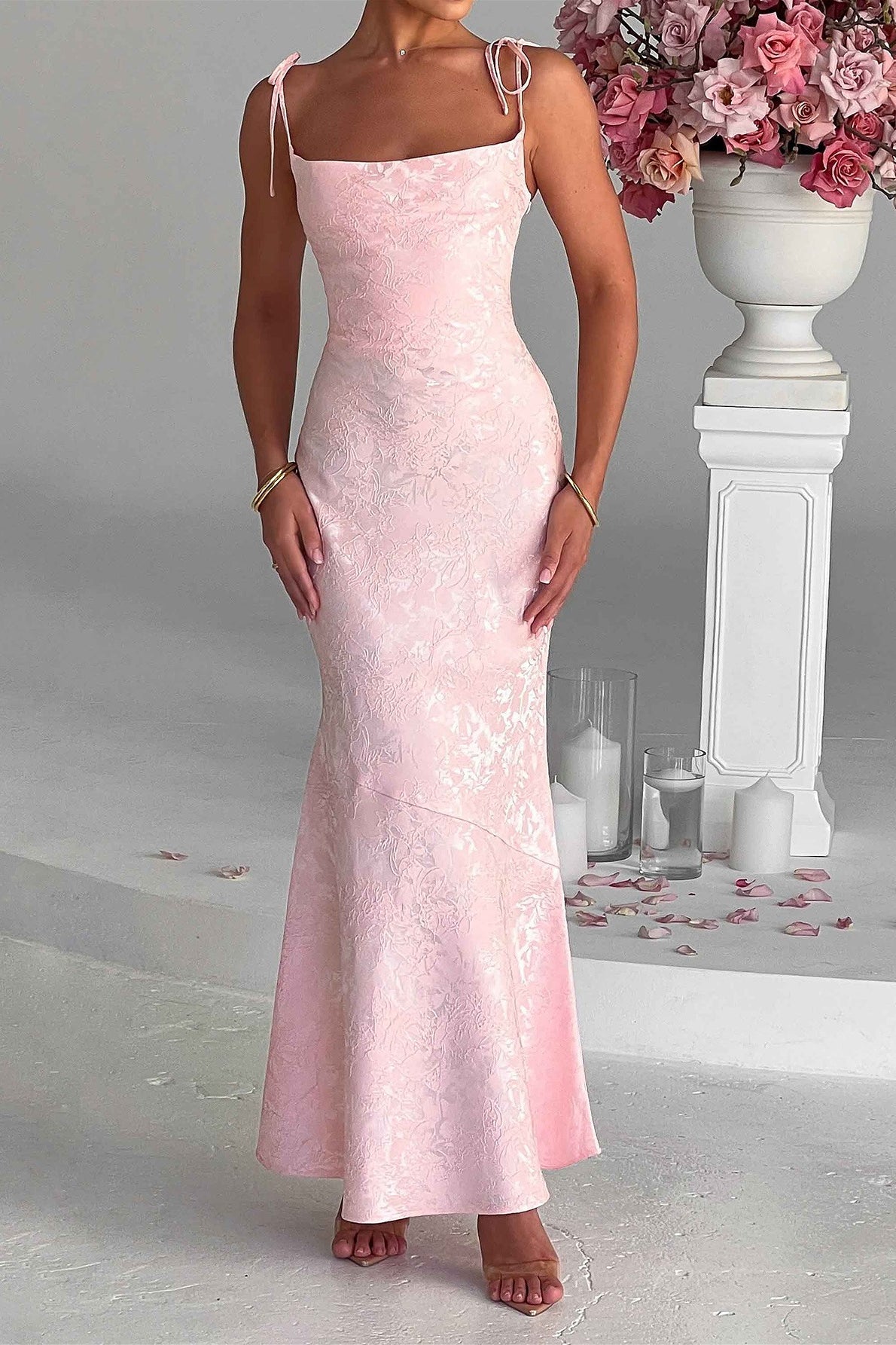 Jacquard Bodycon Cami Maxi Dress