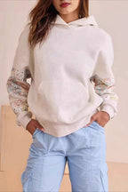 Floral Applique Pullover Hoodie