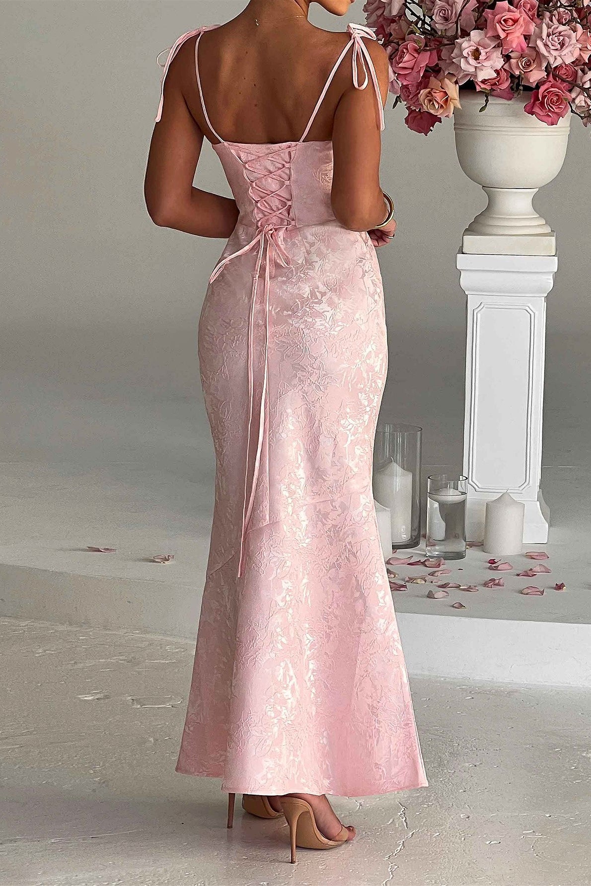 Jacquard Bodycon Cami Maxi Dress