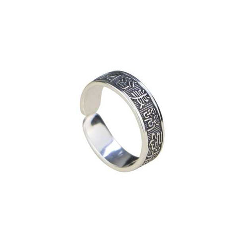 Sterling Silber Literarischer Vintage Personalisierter Fingerring 