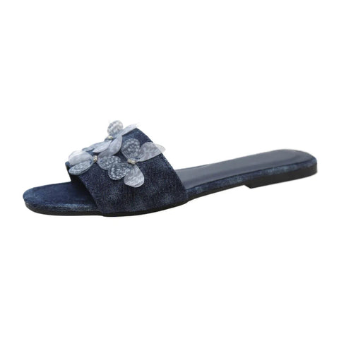 Summer Open Toe Women Beach Slippers Fashion Butterfly-knot Ladies Outdoor Flats Slides Female Retro Style Shoes
